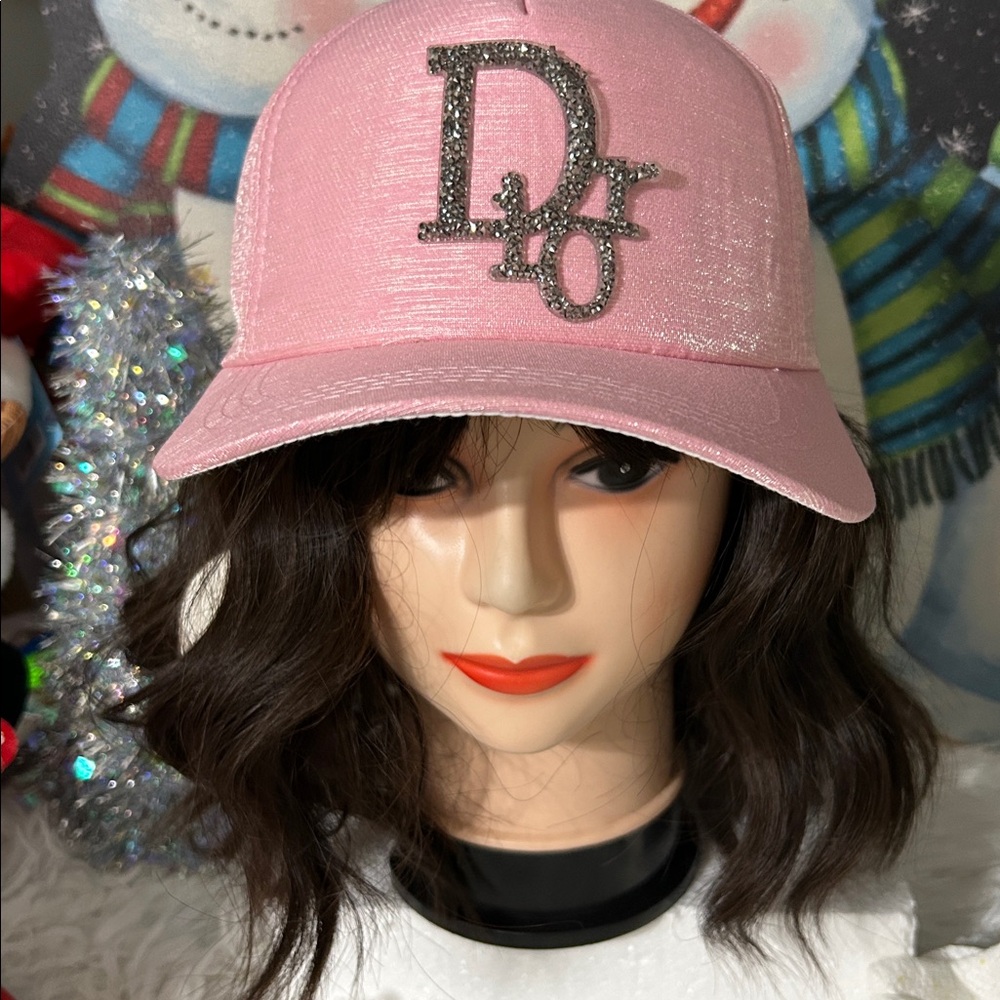 Elegant Pink Cap with Glitter Logo